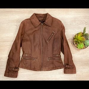 Tannery West. Leather vintage women jacket